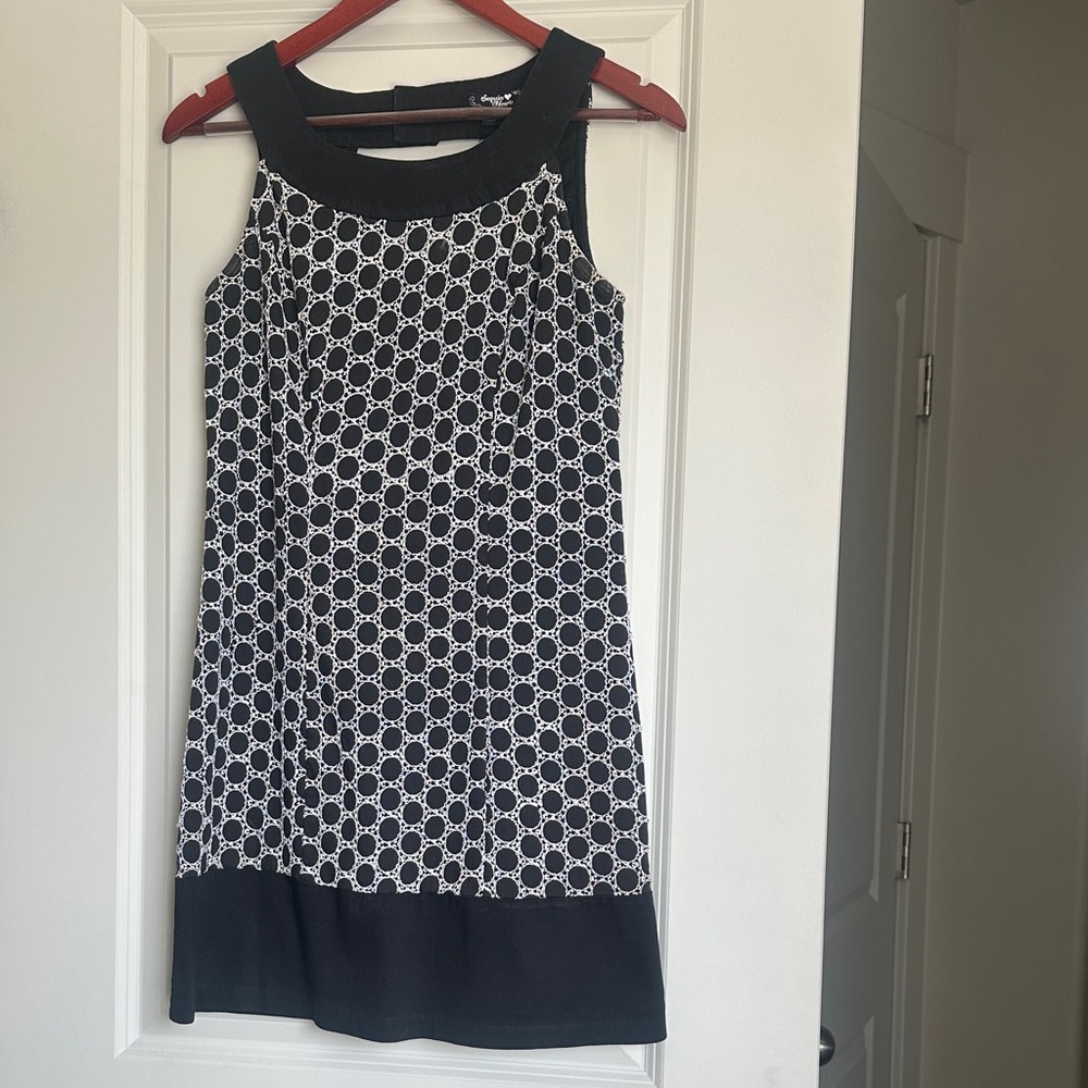 Black and white embroidered dress